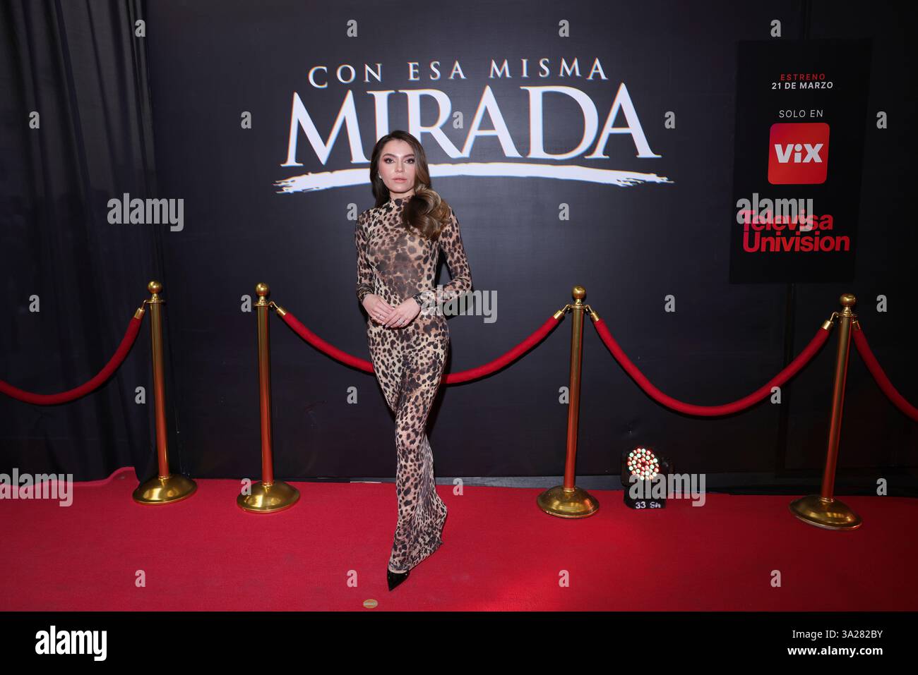 Mexico City, Mexico. 11th Mar, 2025. Sofia Castro poses during a photocall for the presentation of the Vix Original Series 'Con Esa Misma Mirada' in Mexico City, Mexico, on March 11, 2025. (Photo by Yamak Perea/ Eyepix Group) (Photo by Eyepix/NurPhoto) Credit: NurPhoto SRL/Alamy Live News Stock Photo