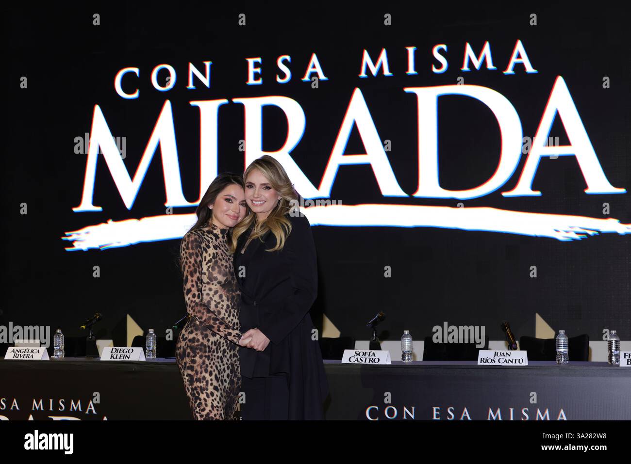 Mexico City, Mexico. 11th Mar, 2025. Sofia Castro and Angelica Rivera pose during a photocall for the presentation of the Vix Original Series 'Con Esa Misma Mirada' in Mexico City, Mexico, on March 11, 2025. (Photo by Yamak Perea/ Eyepix Group) (Photo by Eyepix/NurPhoto) Credit: NurPhoto SRL/Alamy Live News Stock Photo
