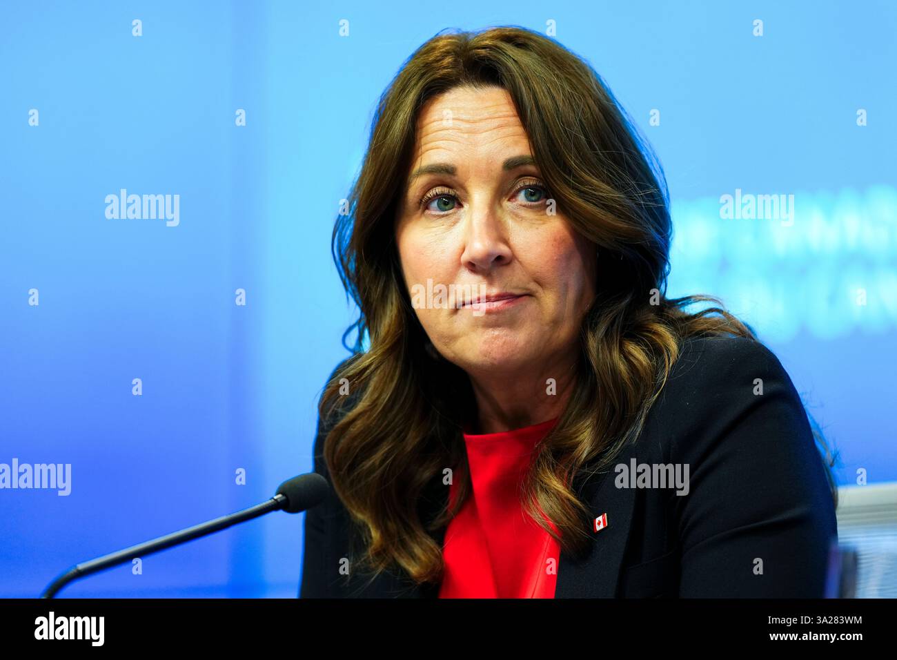 Senior Deputy Governor Carolyn Rogers takes part in a press conference