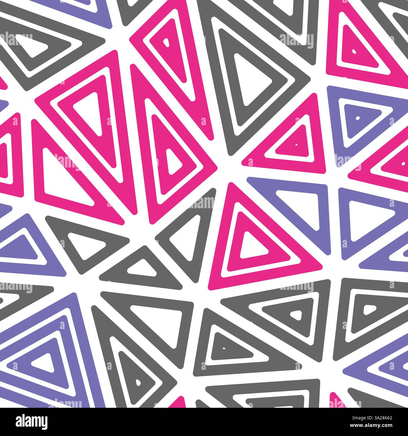 Vector science background. Big shape size. Multiple repeated inner triangles. Multiple colors style. Repeatable pattern. Vibrant vector tiles. Stock Vector