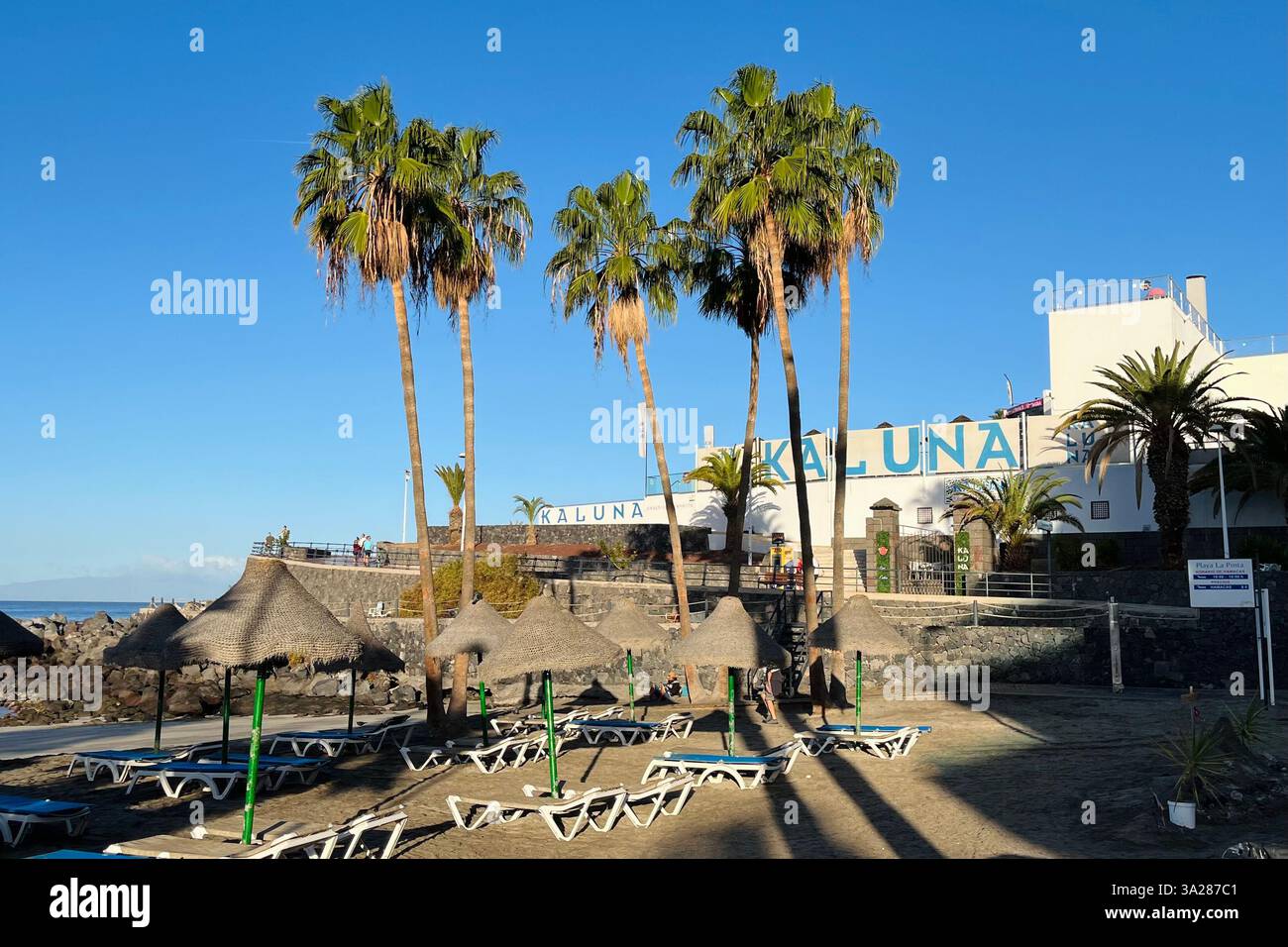 La Pinta Beach in Costa Adeje near Puerto Colon. Tenerife, Canary Islands, Spain. 30th January 2025. - Smartphone Captured Stock Image