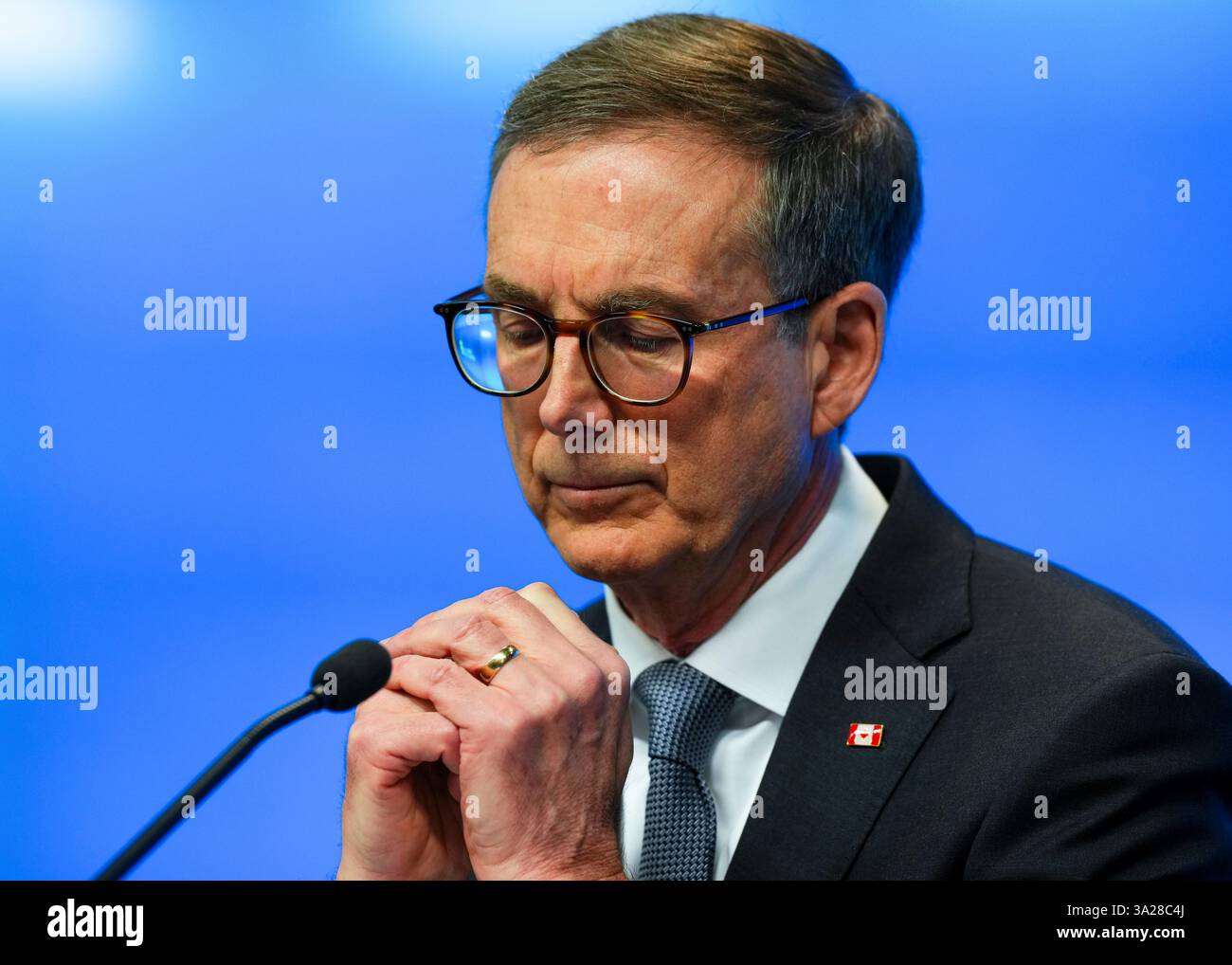 Ottawa, Canada. 12th Mar, 2025. Bank of Canada Governor Tiff Macklem