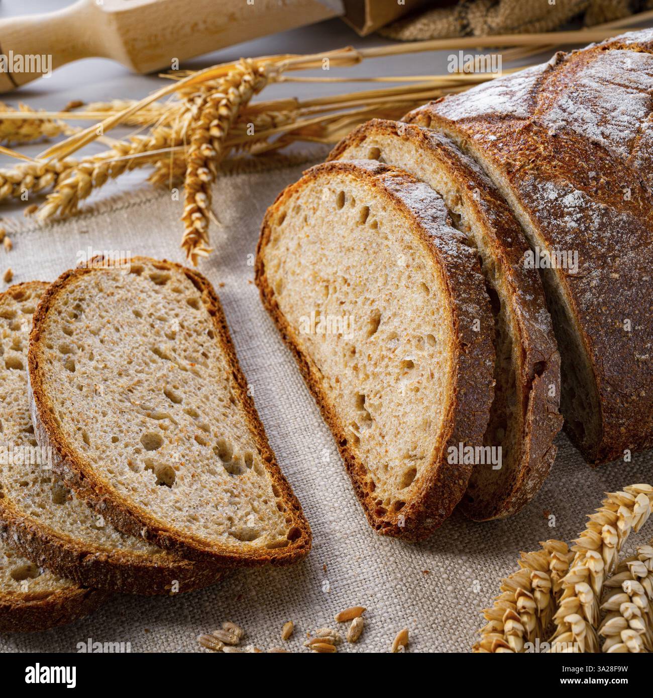 Delicious mixed rye bread, also known as grey bread Stock Photo - Alamy