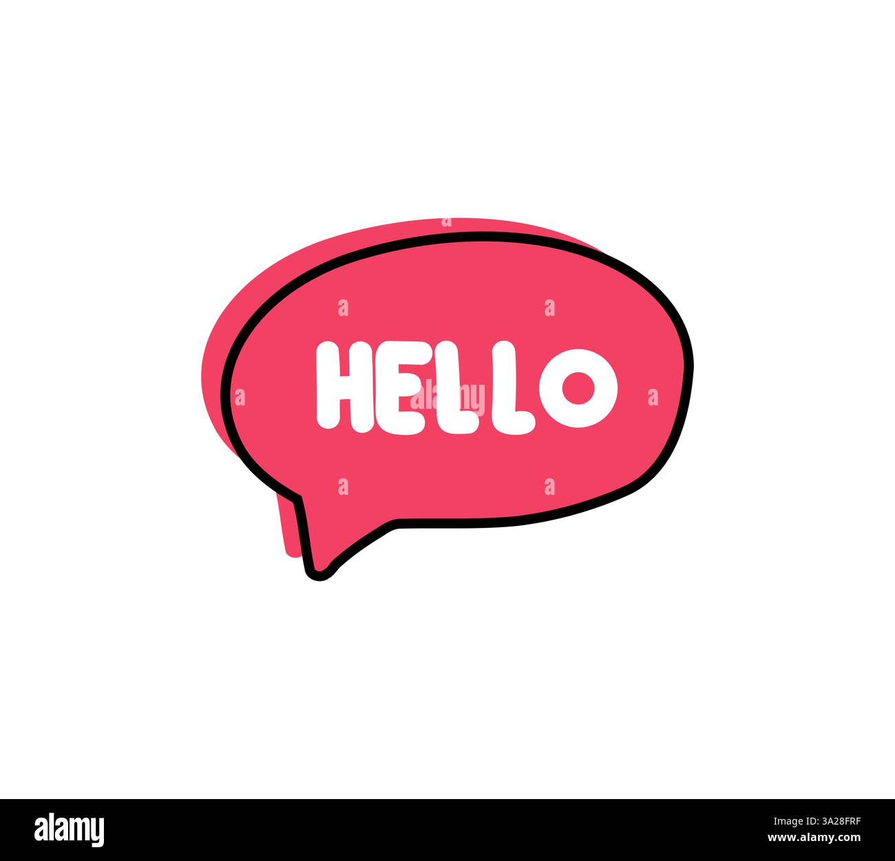 Hello. Badge, icon, logo vector design illustration on white background Stock Vector