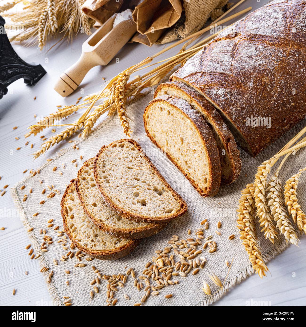 Delicious mixed rye bread, also known as grey bread Stock Photo - Alamy