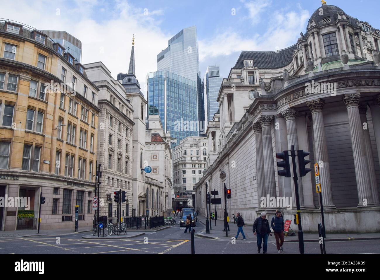 General view of Lothbury in the City of London, the capital's financial ...