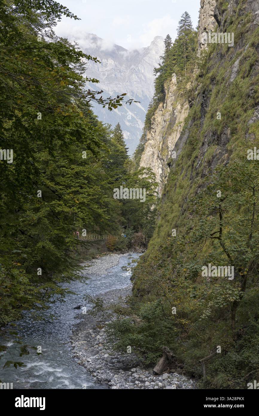 The narrow Tamina Gorge between Bad Pfaefers and Bad Ragaz, St. Gallen ...