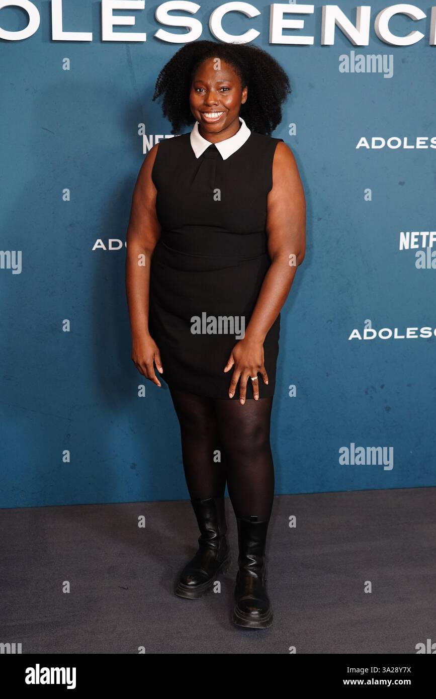 Tasha Bailey arriving for the special screening of Adolescence, at ...
