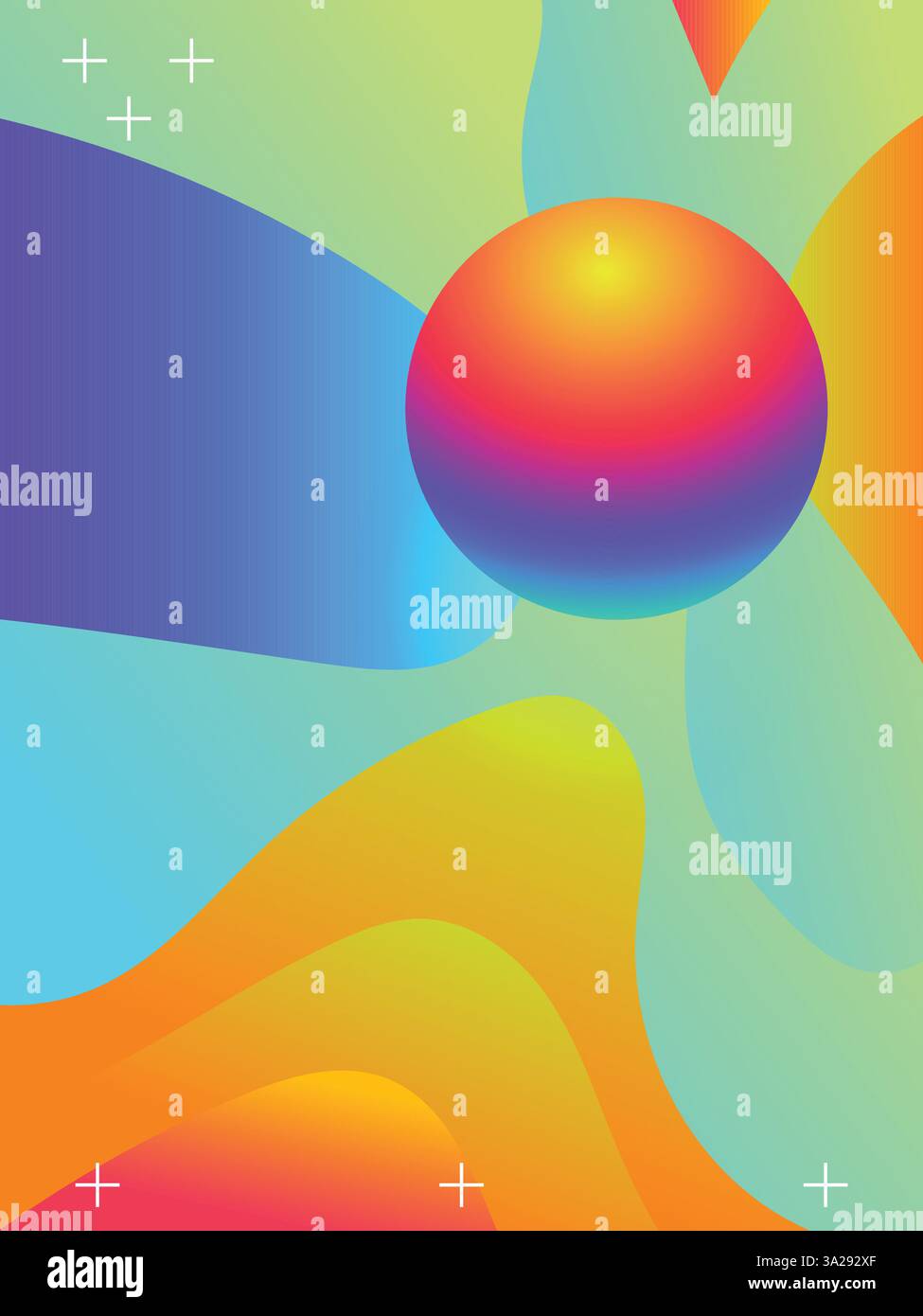 Acid Color Abstract Lines Template for EDM Event Flyers template. 3d ...