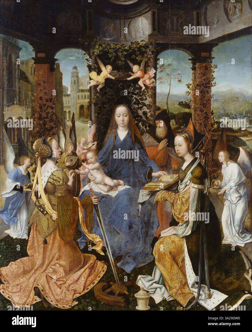 This painting depicts the mystical marriage of Saint Catherine, a ...