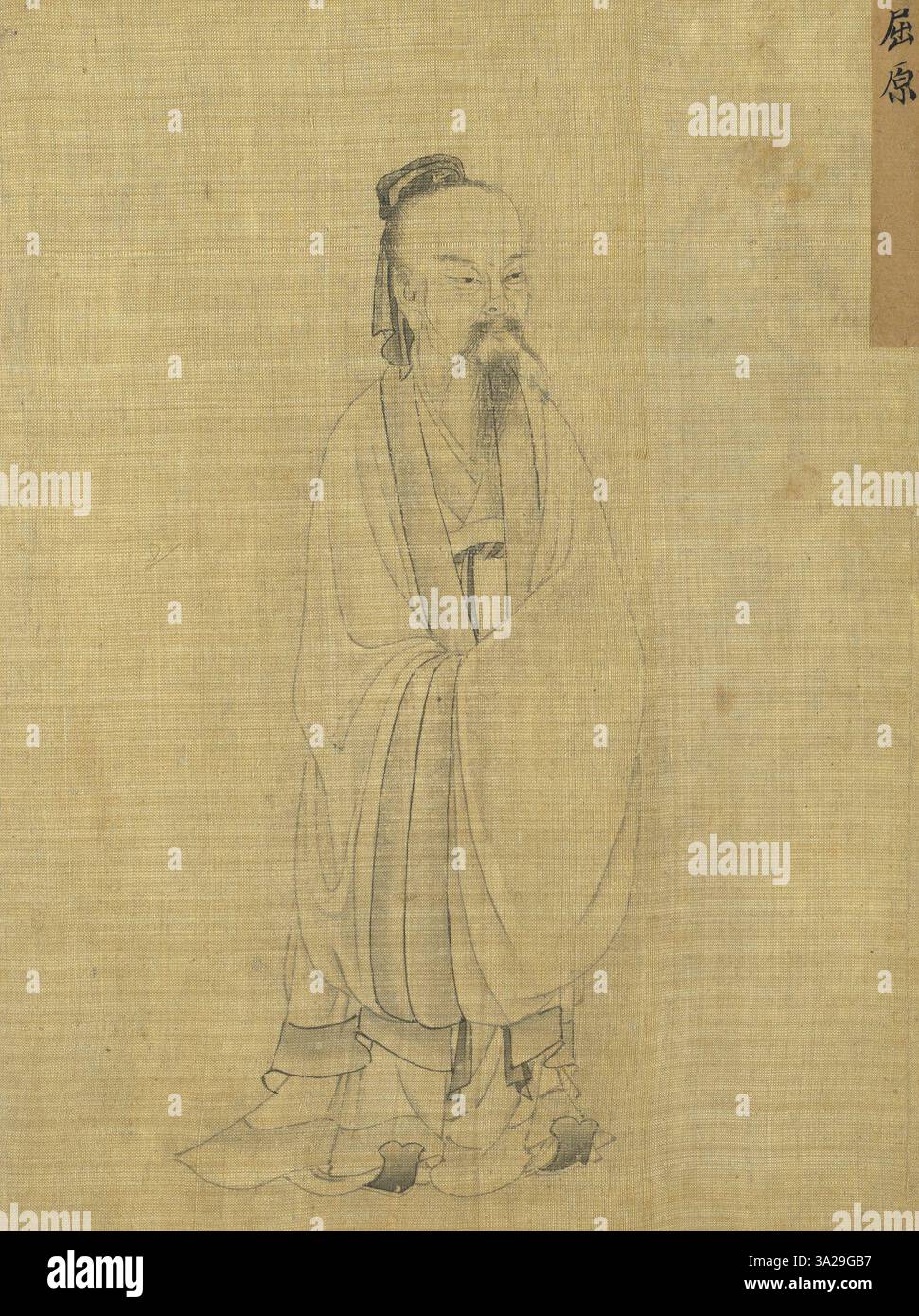 Qu Yuan was a prominent poet during the Warring States period of China. Known for his works such as the 'Li Sao,' he is regarded as one of the most important figures in Chinese literature. Stock Photo