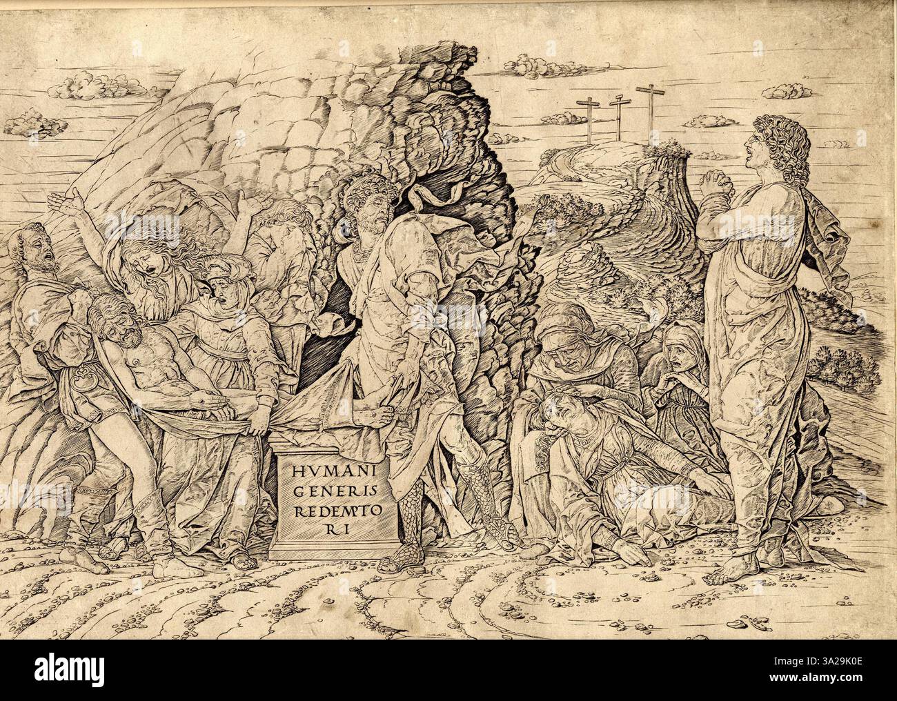 This representation of the Entombment depicts Christ’s body being ...