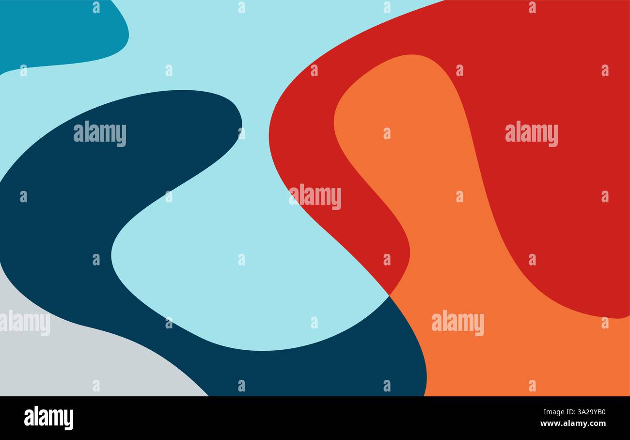 Abstract geometric pop art background with wave pattern. flat fun color background Stock Vector
