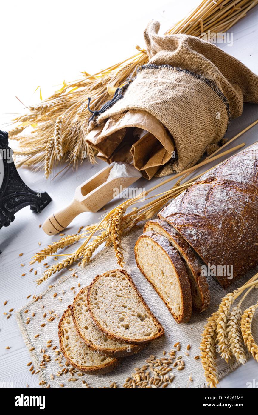 Delicious mixed rye bread, also known as grey bread Stock Photo - Alamy