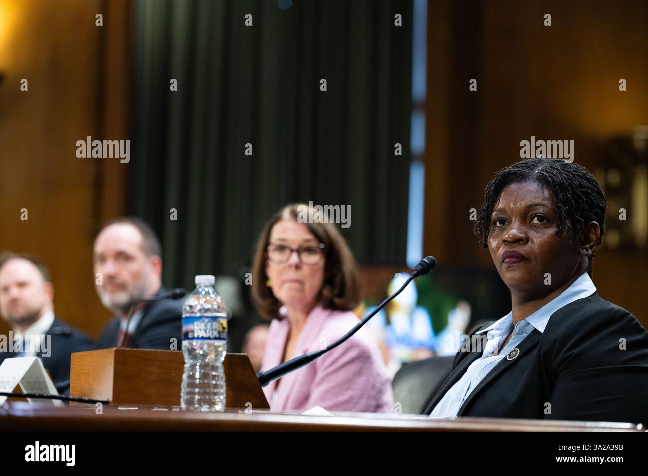 Washington, USA. 12th Mar, 2025. Tori Strawter-Tanks, Director, Clayton County Senior Services Department at a Senate Committee on Aging hearing in the Dirksen Senate office building in Washington, DC on Wednesday, March 12, 2025. (Photo by Annabelle Gordon/Sipa USA). Credit: Sipa USA/Alamy Live News Stock Photo