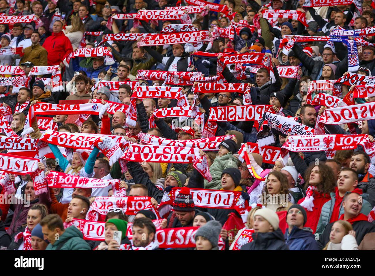 WARSZAWA 15.10.2024  LIGA NARODOW UEFA NATIONS LEAGUE FOOTBALL MATCH IN WARSAW: POLAND - CROATIA  KIBICE FANS FOT.ANNA KLEPACZKO / LUMIKA Stock Photo