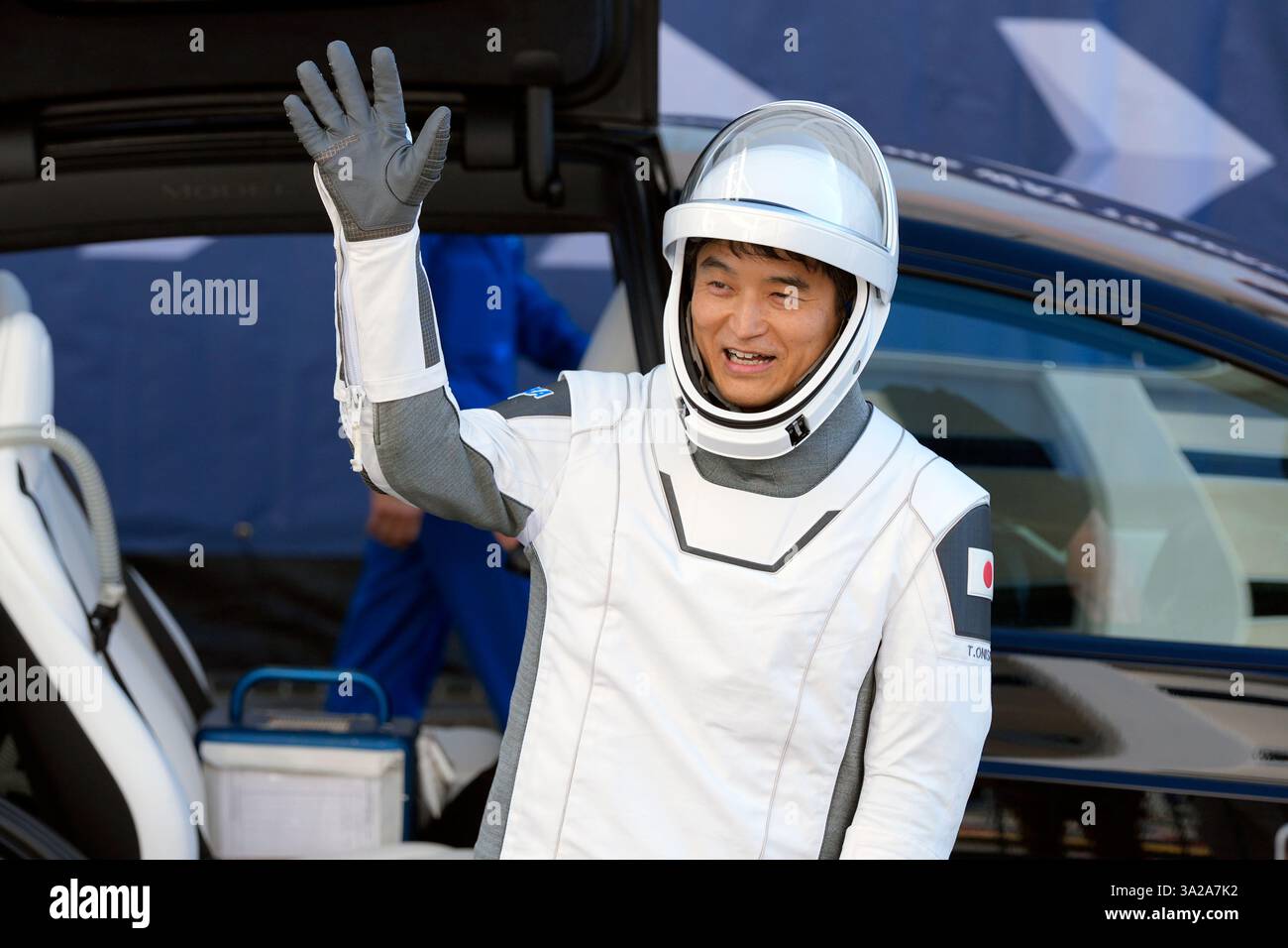 JAXA Astronaut Takuya Onishi Waves As He Leaves The Operations And jaxa-astronaut-takuya-onishi-waves-as-he-leaves-the-operations-and