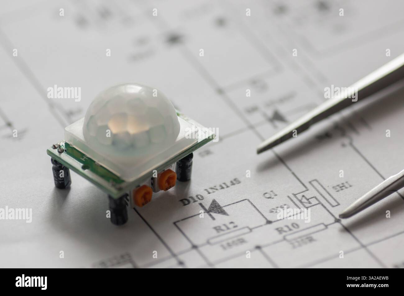 IR motion sensor load switch Stock Photo