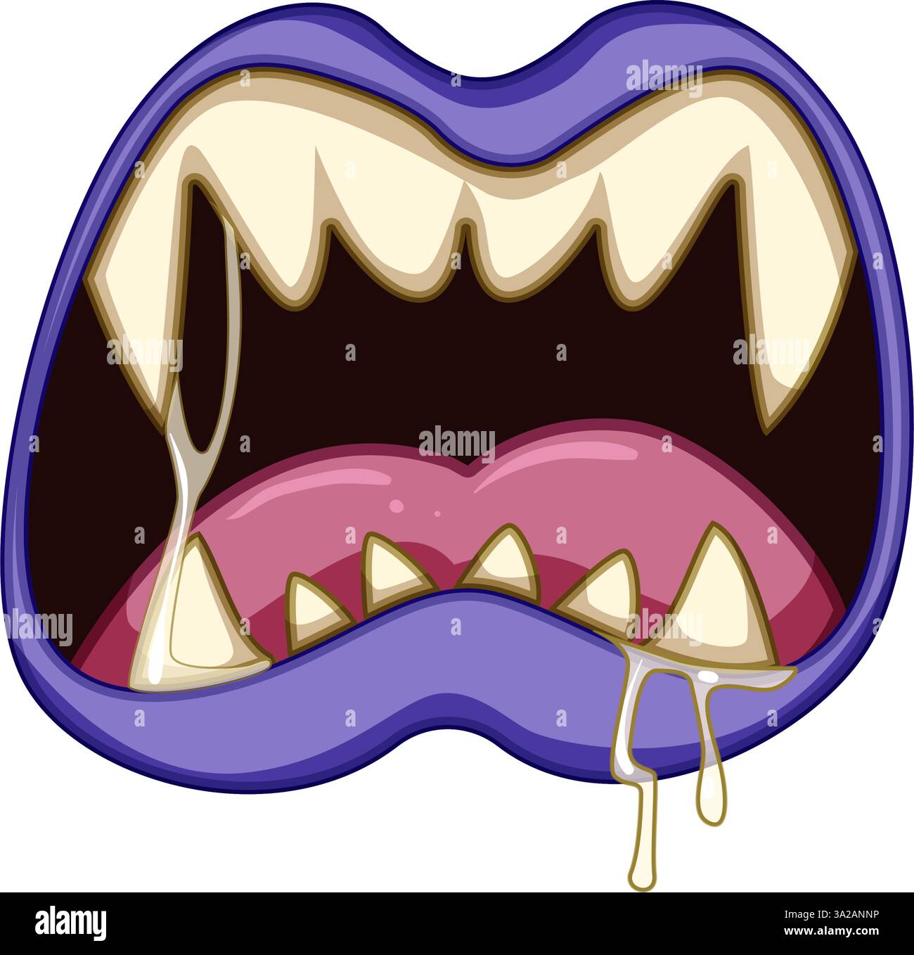 nightmare horror mouth cartoon vector illustration Stock Vector Image ...