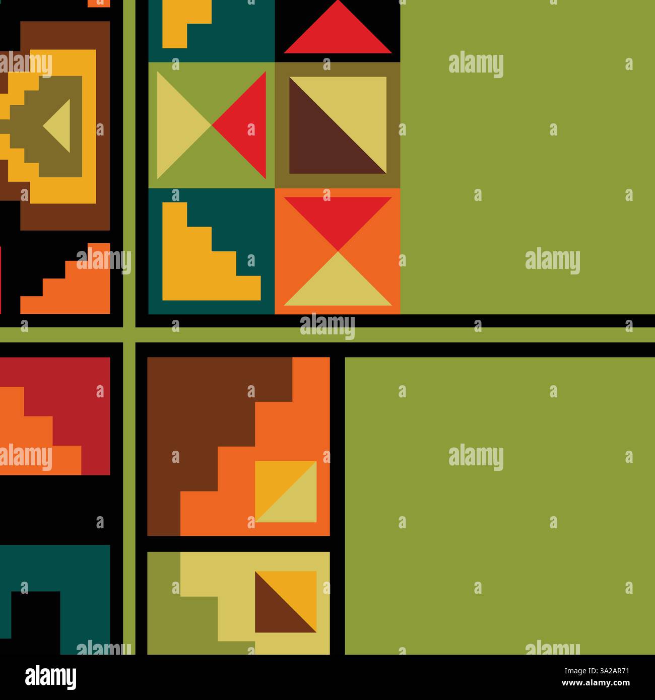 A vibrant geometric composition inspired by Andean textile art ...