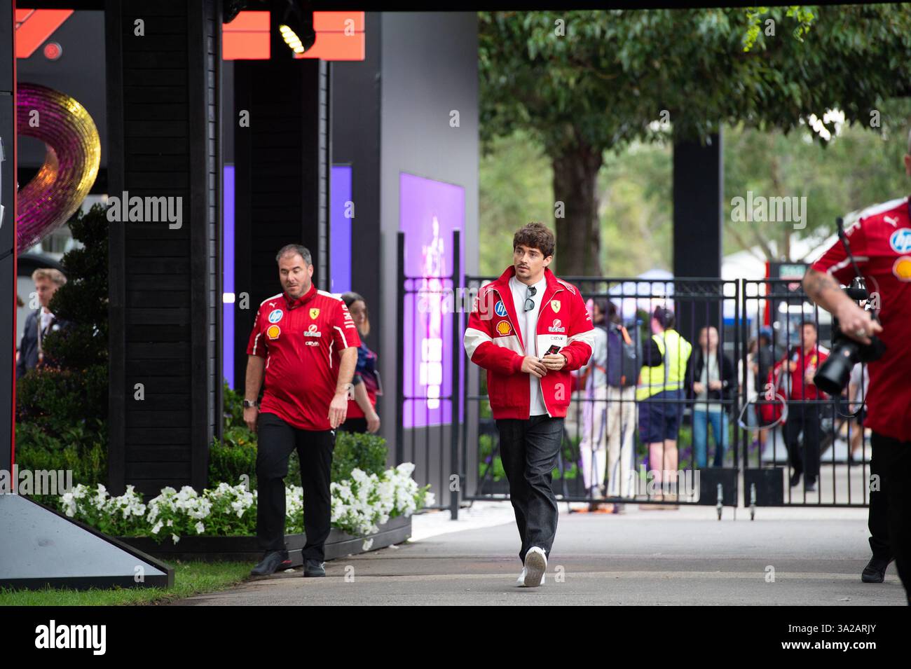 MELBOURNE, AUSTRALIA 13 Mar 2025. Pictured Ferrari Formula 1 driver Charles Leclerc (MCO) walks