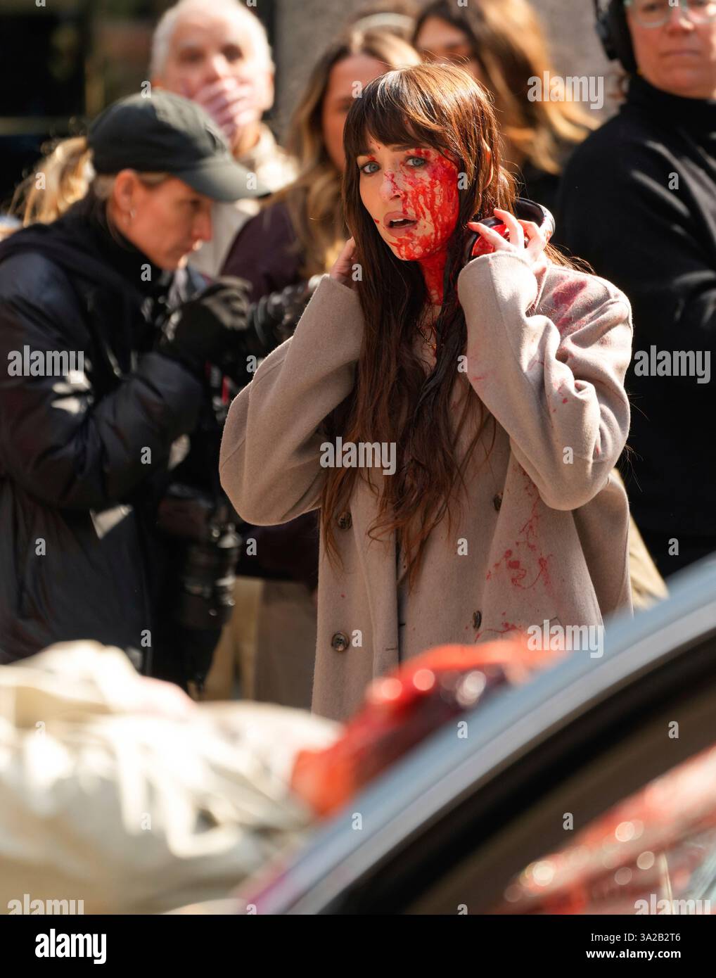 Photo by XNY/STAR MAX/IPx 2025 3/12/25 Dakota Johnson is seen on the set of "Verity" on March