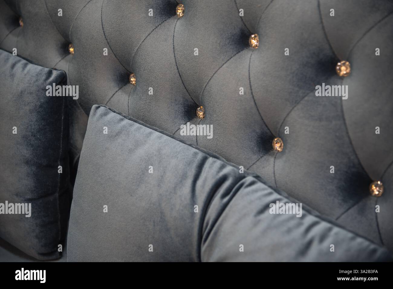 Pillow black color on a luxury diamonds bed black color in bedroom ...