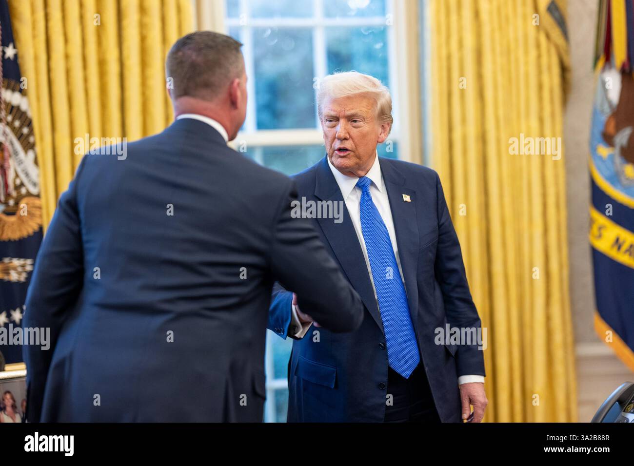 President Donald Trump holds a ceremonial swearing-in for Director of
