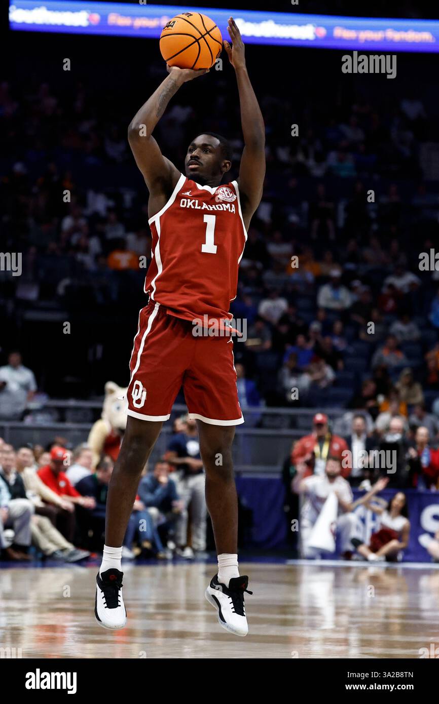 Oklahoma guard Kobe Elvis (1) shoots against Georgia during the first ...