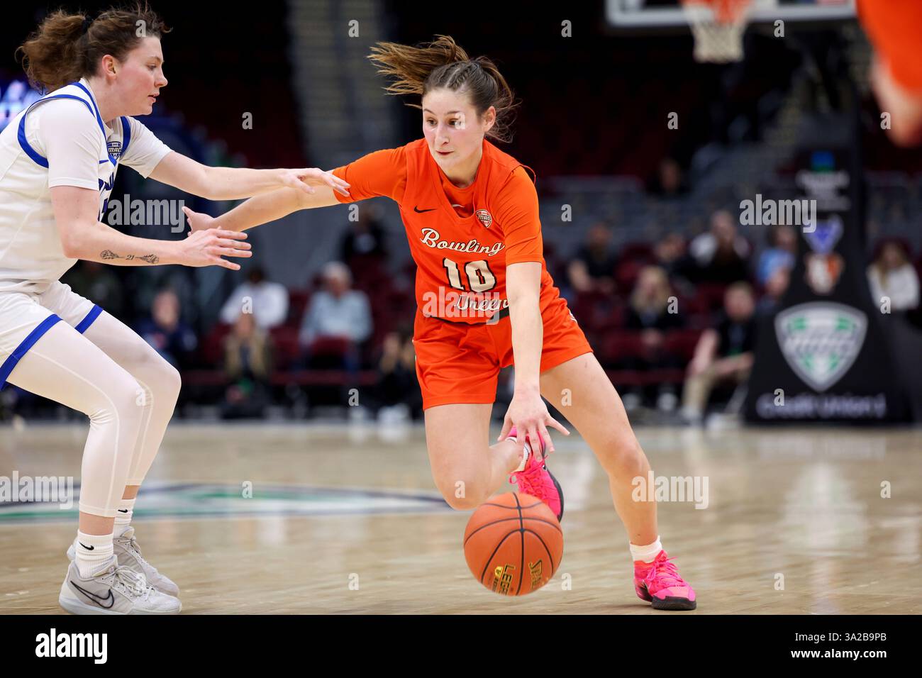 CLEVELAND, OH MARCH 12 Bowling Green Falcons guard Paige Kohler (10) is defended by Buffalo