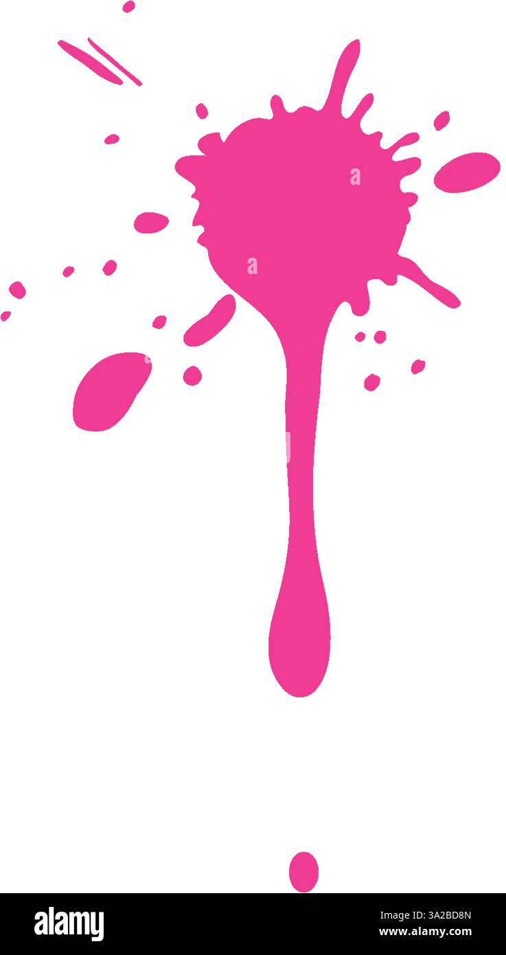 Pink Color Splash Line Dynamic vector illustration of a bright pink paint splash, showcasing ...