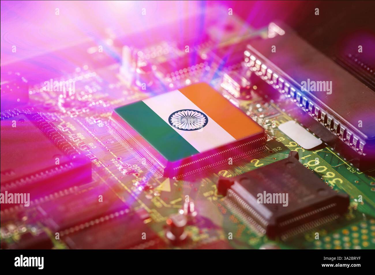 India flag on computer cpu hi-res stock photography and images - Alamy