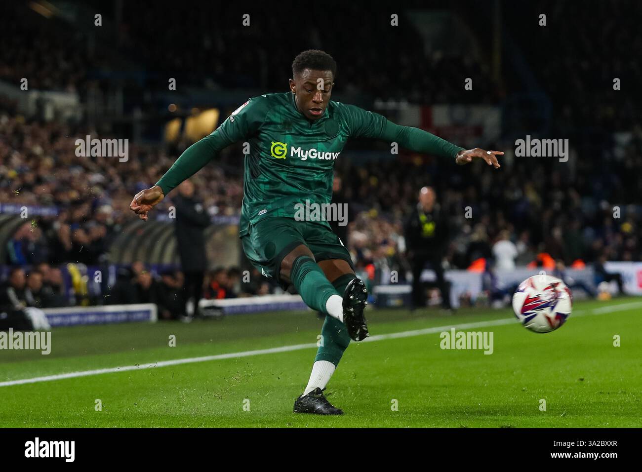 Wes Harding Leeds, UK. 12th Mar, 2025. Wes Harding of Millwall crosses the ball ...