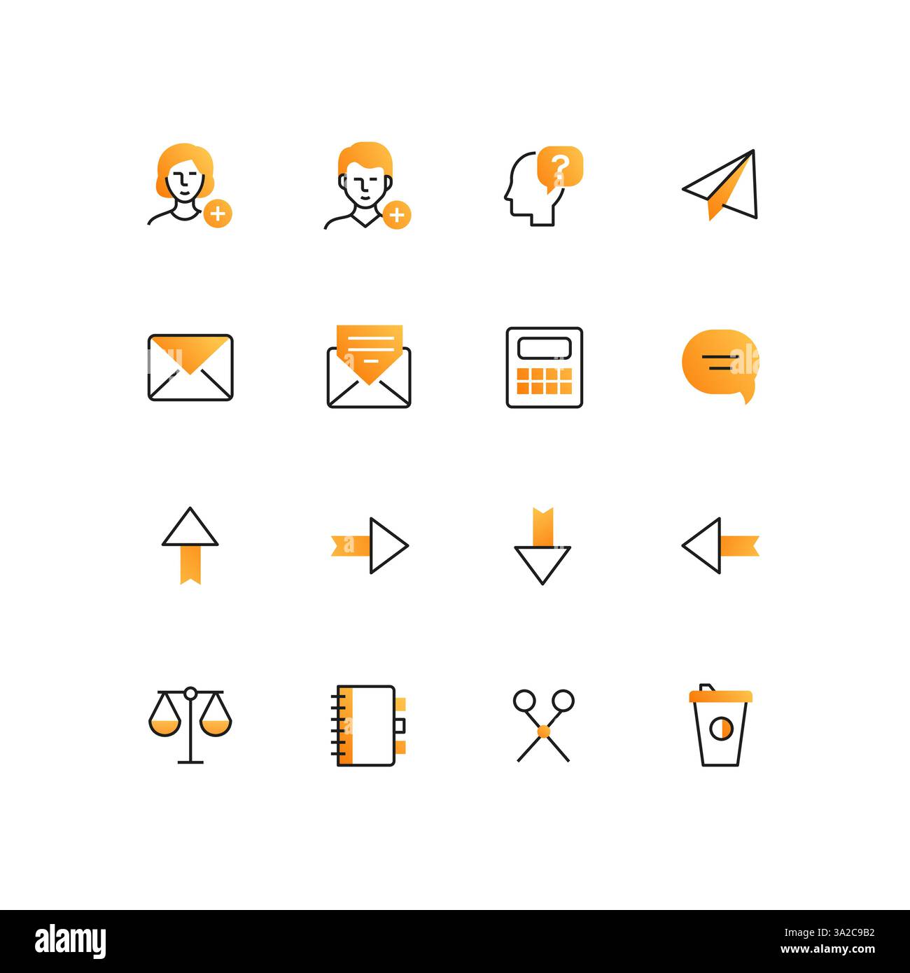 Business and social media - line design style icons set Stock Vector ...