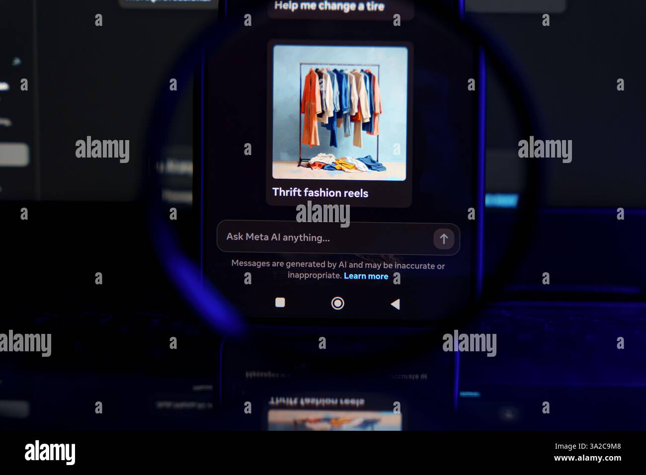 Meta AI chatbot application on smartphone. March 13, 2025 Stock Photo