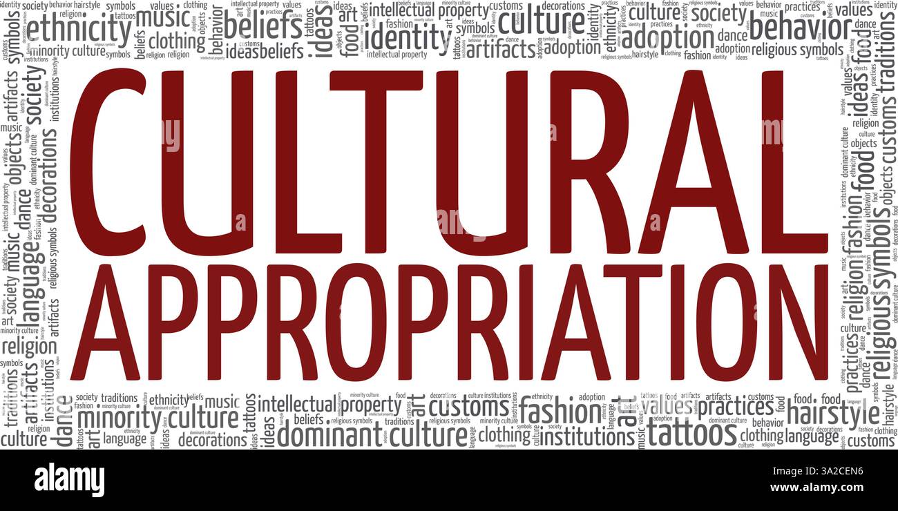 Cultural Appropriation vector illustration word cloud isolated on a ...