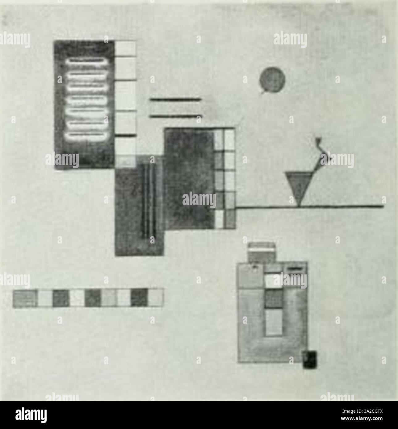 '327' by Wassily Kandinsky features abstract shapes and contrasting ...