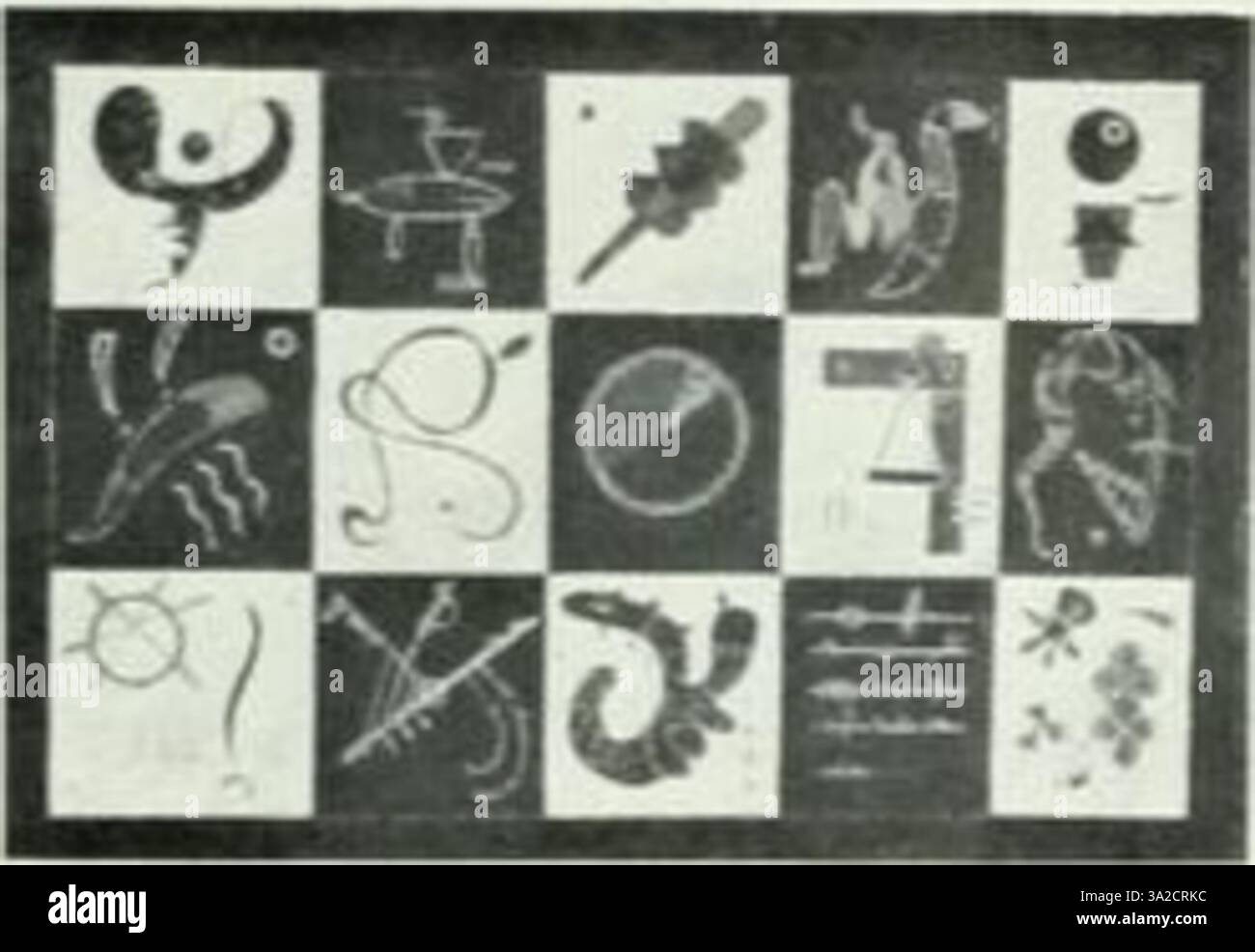 This abstract artwork by Kandinsky showcases his use of bold geometric ...