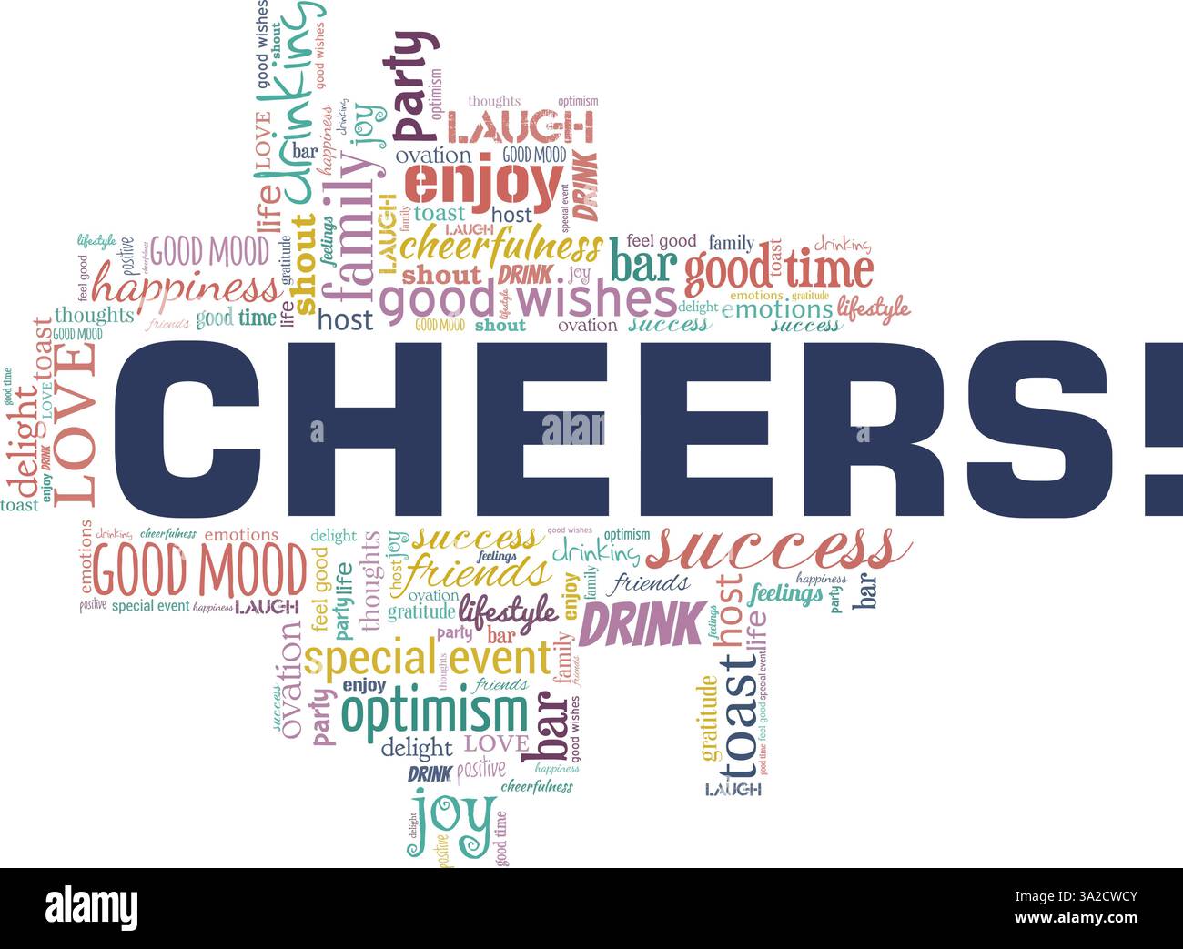 Cheers! vector illustration word cloud isolated on a white background ...