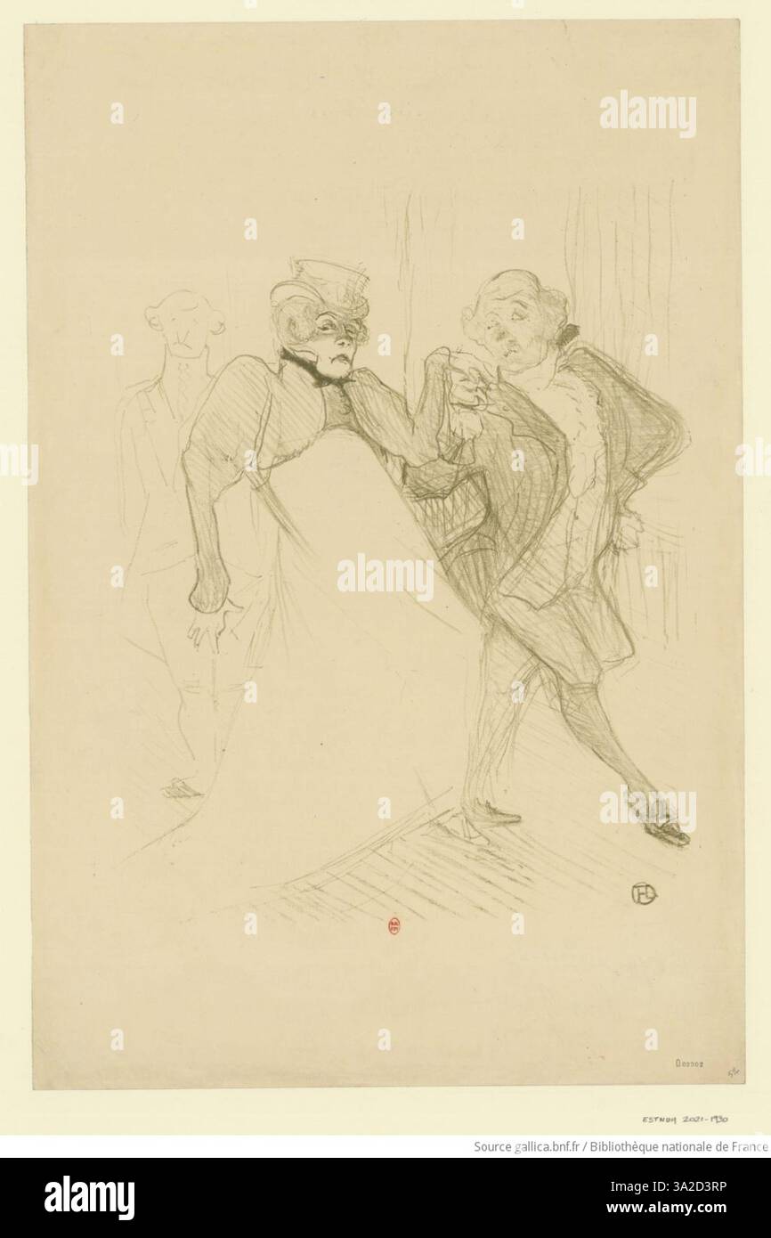 This image features actresses Réjane and Galipaux in the play *Madame Sans-Gêne*. Toulouse-Lautrec’s composition captures the lively stage presence of the performers and the spirited atmosphere of the French theater. Stock Photo