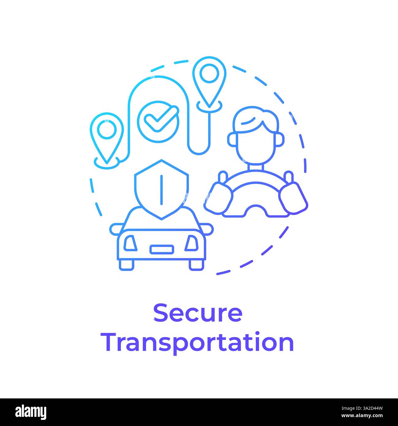 Secure transportation blue gradient concept icon Stock Vector