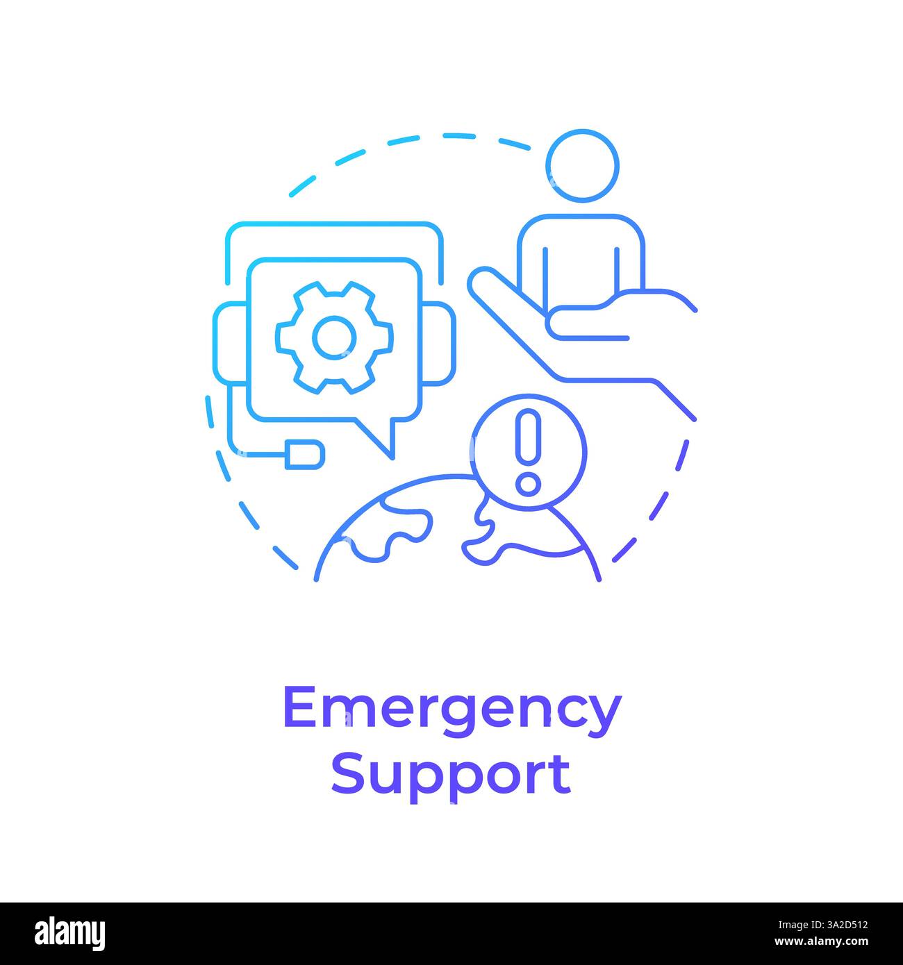 Emergency support blue gradient concept icon Stock Vector