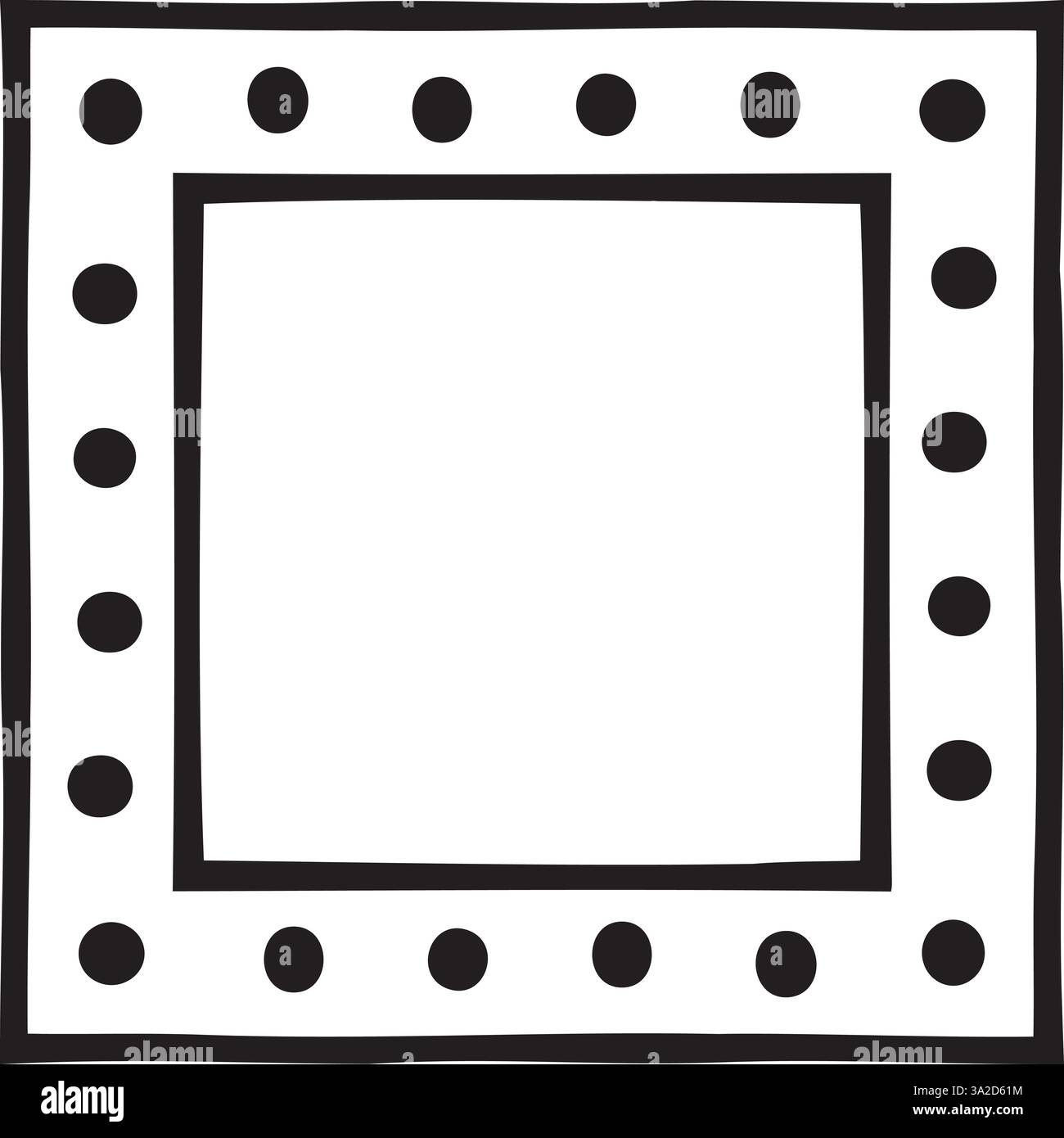 Vector illustration made with lines and dots creating a square border Stock Vector