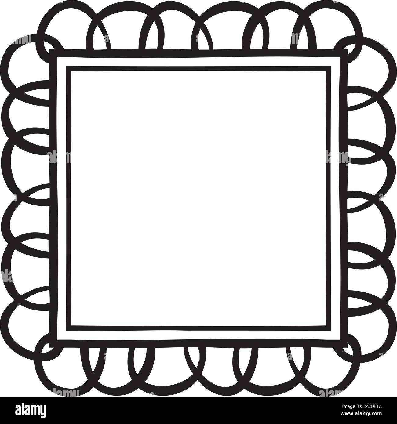 Vector illustration made with lines creating a square border Stock Vector
