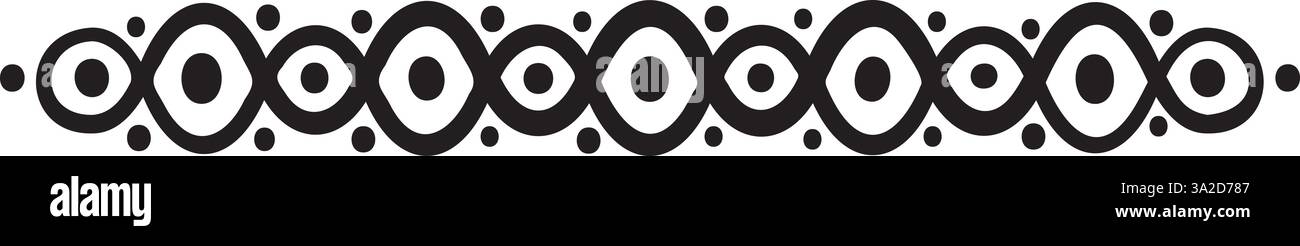 Vector illustration made with lines and dots creating a horizontal border Stock Vector