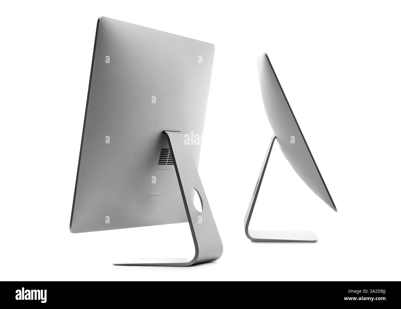 Modern computer monitor isolated on white, collage Stock Photo - Alamy