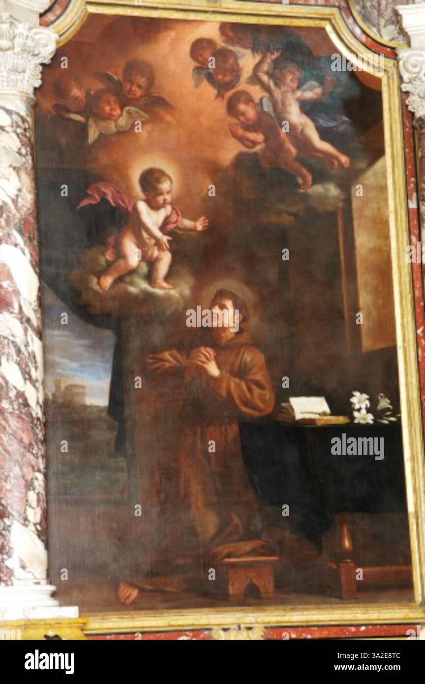 This painting shows the Infant Jesus appearing to Saint Anthony of ...