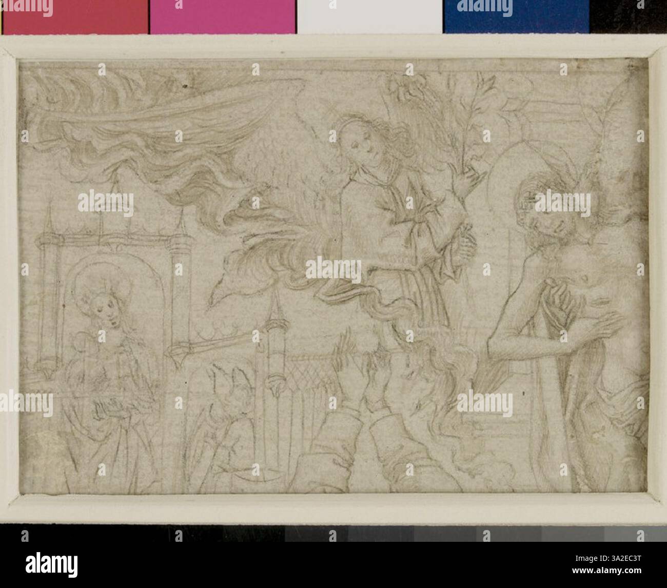 Representational Ritual This illuminated manuscript page depicts the Eucharist, with a highly ...