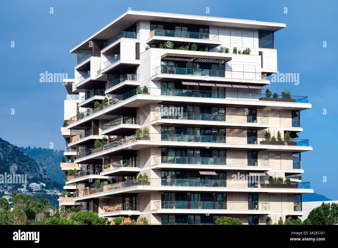a modern building architecture on french riviera Stock Photo - Alamy