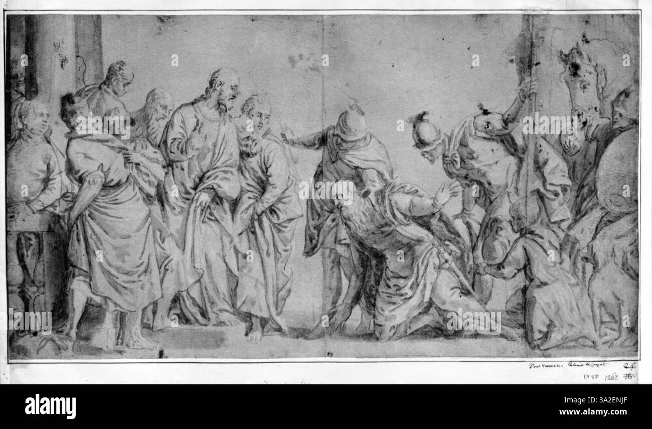 This copy after Veronese depicts the biblical scene where Jesus heals ...